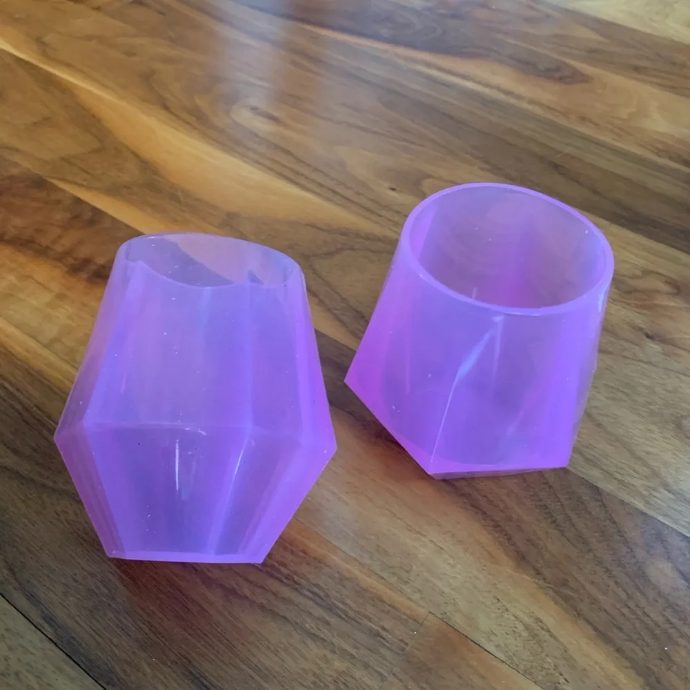 Diamond silicone wine glass, new
